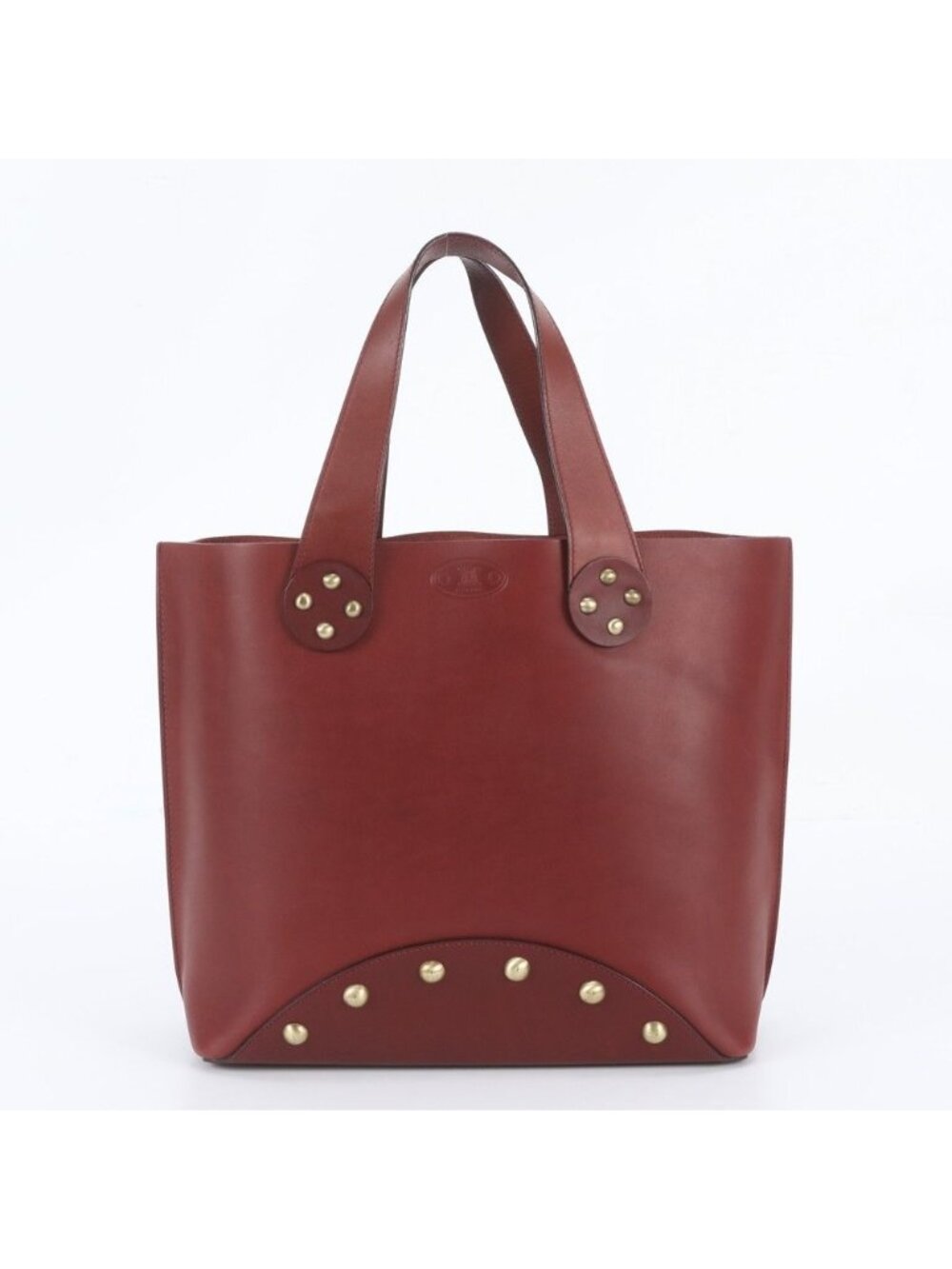 Celine Studded Leather Tote Bag Shoulder Hand Gold